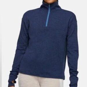 OUTDOOR VOICES blue 1/4 zip pullover size medium